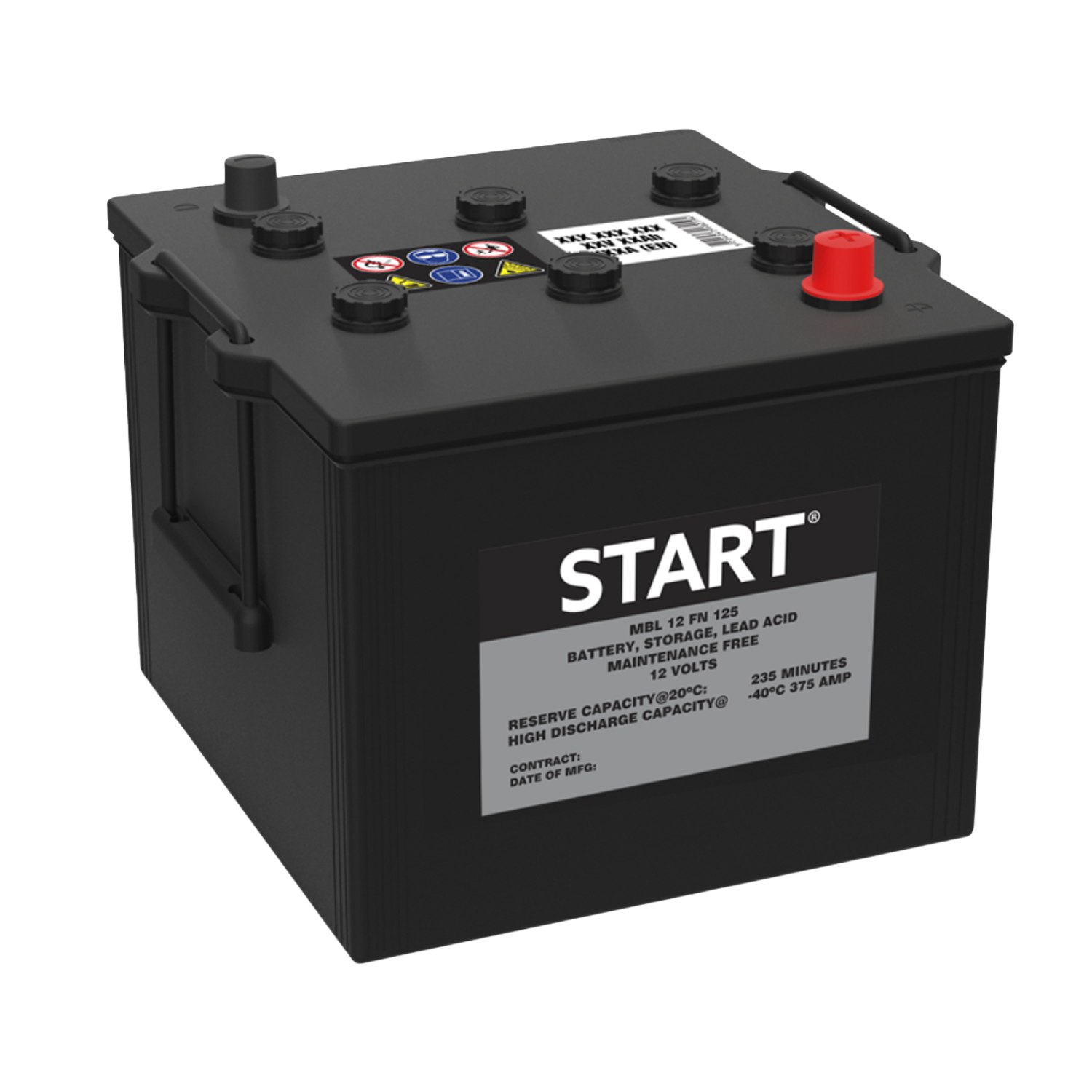 Батарея акумуляторна свинцева стартерна START NATO 6СТ-125Аз (MONBAT)